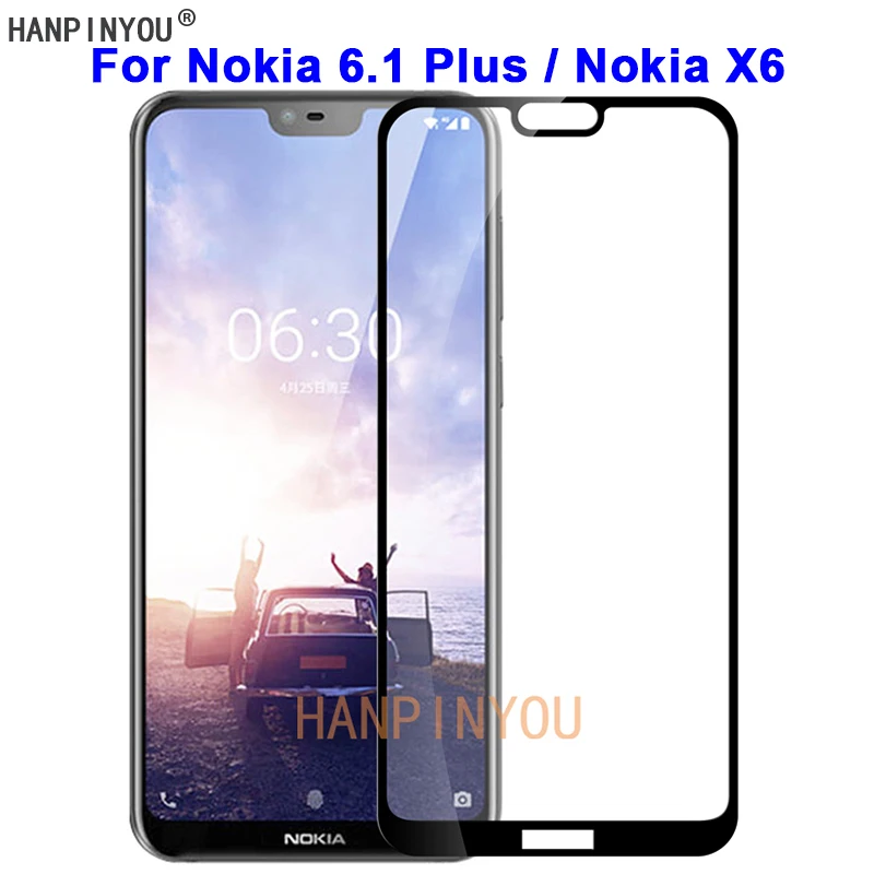Для Nokia 6 1 Plus/Nokia X6 TA-1099 9H твердость 2.5D полное покрытие закаленная Защитная