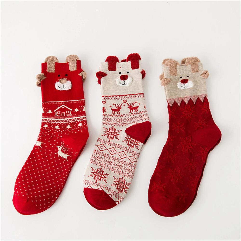Теплые женские носки с героями мультфильмов kawaii, милые японские рождественские носки, веселые рождественские носки, забавный подарок на год, Прямая поставка