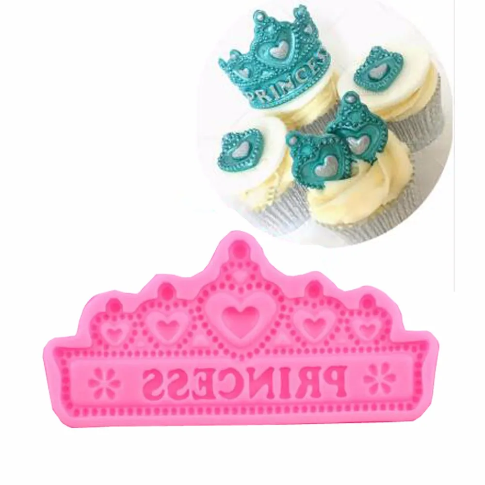MK 1401 Crowns Princess Queen Prince 3D Silicone Mold Fondant Cake