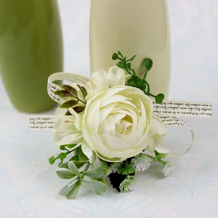 Сказочные свадебные цветы цвета слоновой кости корсажи для подружки невесты цветы 6 стилей для рук цветы дизайнер лучшие мужские бутоньерки ZHF03 - Цвет: Style F Corsages