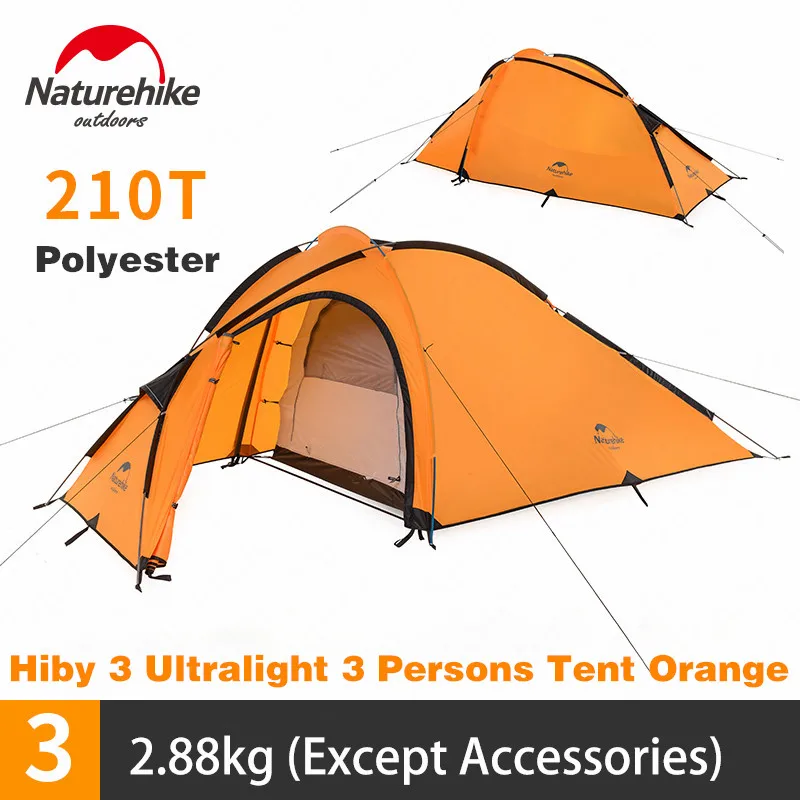 Naturehike Hiby кемпинг палатка 3-4 человек ультра-светильник Открытый Семейный Кемпинг двойной слой непромокаемый туристический тент туристический NH17K230-P