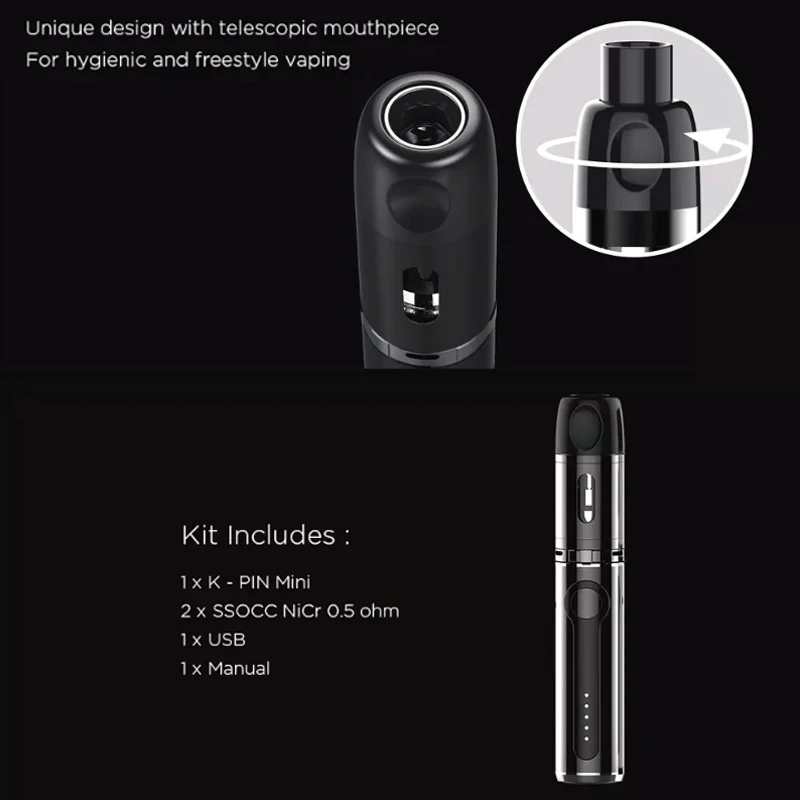 Оригинальный стартовый набор KangerTech K PIN Mini 1500 мАч 2 мл с головкой спирали SSOCC 0 5 Ом