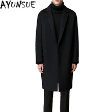 AYUNSUE, Новое поступление, зимнее длинное шерстяное пальто, мужские парки, Тренч, пальто для мужчин, S-3XL, Abrigo de lana hombre LX774