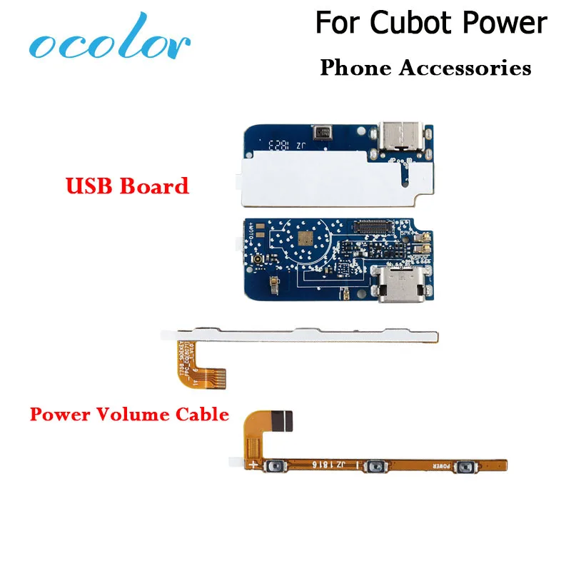

ocolor For Cubot Power USB Board USB Plug Charge Board For Cubot Power Power Button Volume Key Flex Cable Replacement Parts