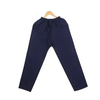 Высококачественные хлопковые летние китайские традиционные мужские брюки кунг-фу брюки Wu Shu Tai Chi эластичные свободные длинные брюки Tang 3XL 4XL - Цвет: Navy Blue