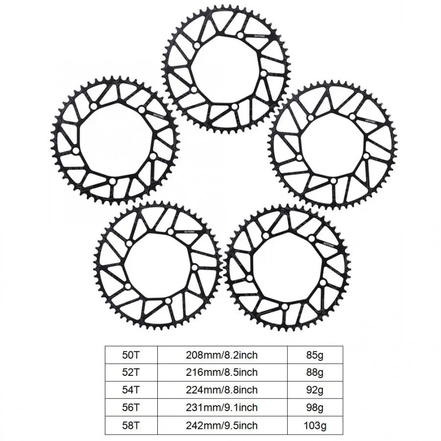 50/52/54/56/58T Велосипедное колесо цепной передачи Сверхлегкий положительный-отрицательный зуб Кривошип один диск прочный велосипедный запасные части