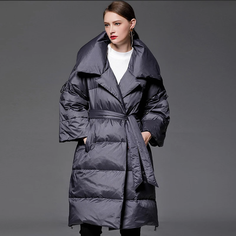 Женская куртка с отложным воротником YVYVLOLO свободная парка зимняя теплая 2019|jacket