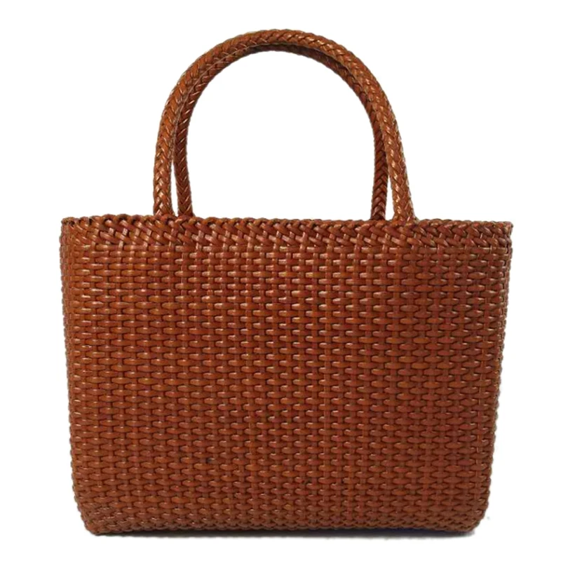 

ABDB-Women'S Casual Tote Bag Handmade Woven Genuine Leather Handbag Ladies Top-Handle Shoulder Bags Spring Summer Handbag Bols