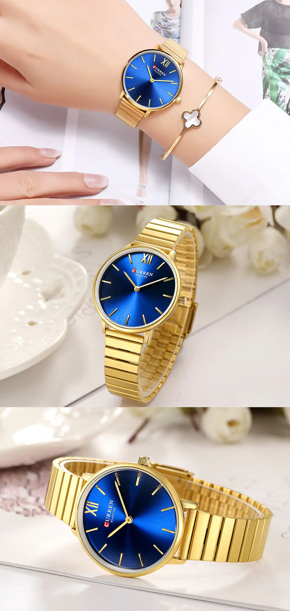 CURREN новые женские часы модные сталь кварцевые наручные часы для женского платья браслет Баян коль saati