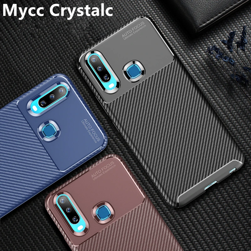 Ударопрочный чехол из углеродного волокна и ТПУ для Vivo Y17 Y3 Y5 Y12 Y15 2019 U3x U10 полная