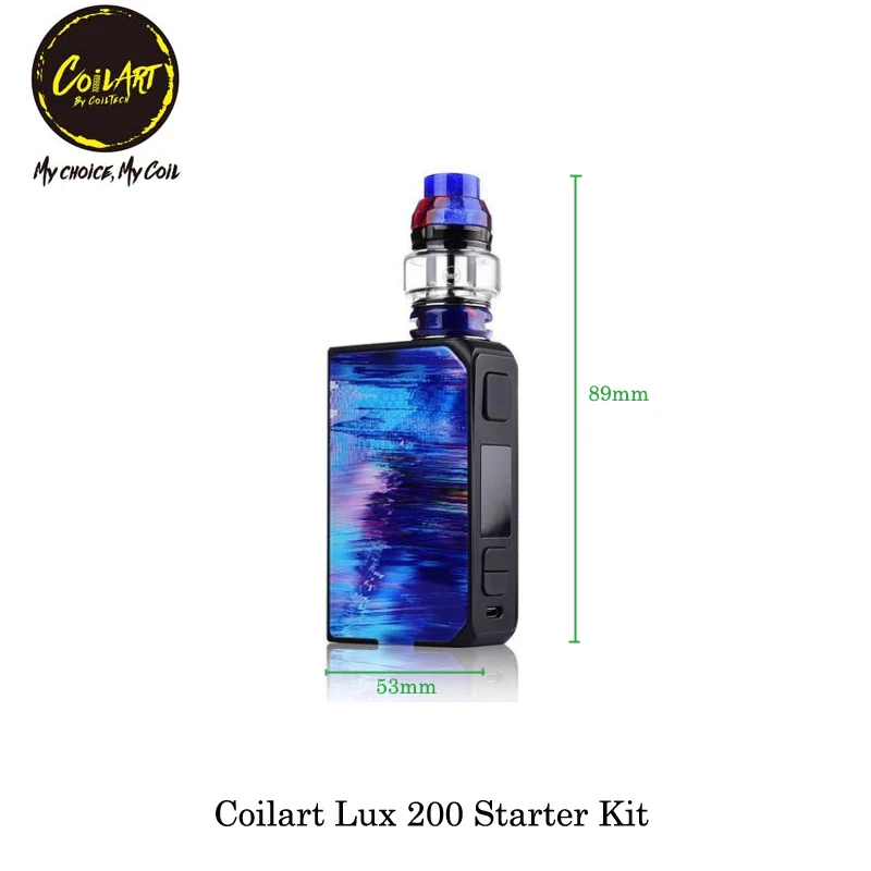 Оригинальная Смола Coilart Lux 200 LUX Вт TC коробка мод электронная сигарета 25 мм с сеткой