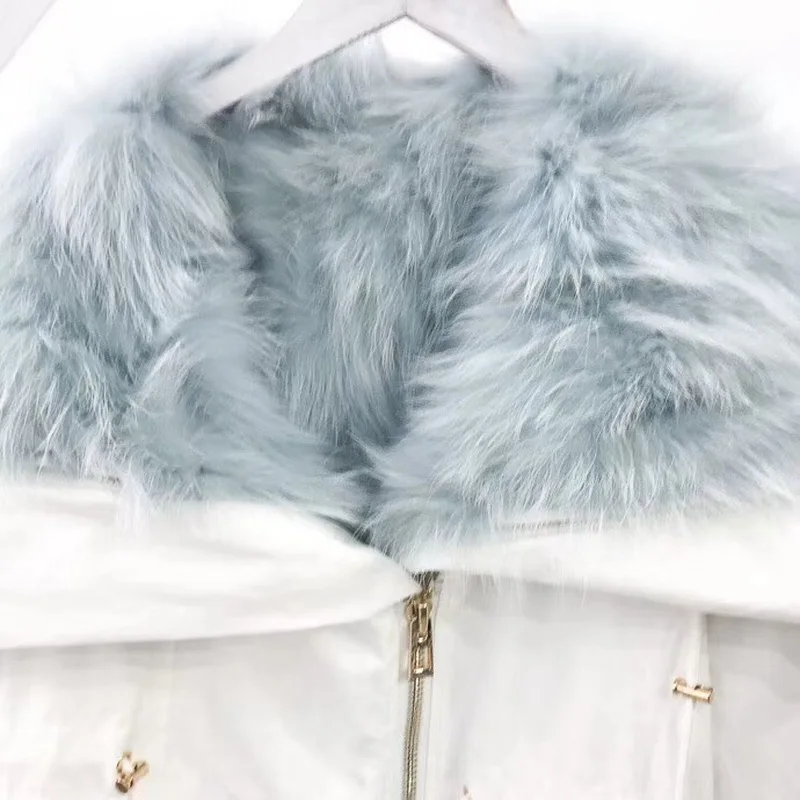 Casual Parkas Col Streetwear 1 En Femmes Nouveau 5 D'hiver De Luxe Natura Survêtement 2018 Veste 2 3 Manteau Fourrure Doublure Capot Réel Renard Chaud 4 Épais T18wxUq