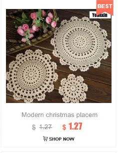 Modern Cotton Lace Crochet Doily Table Napkin Round Tablecloth Placemat Mat Cup Pad Drink Coaster Set Coffee Table Decorations