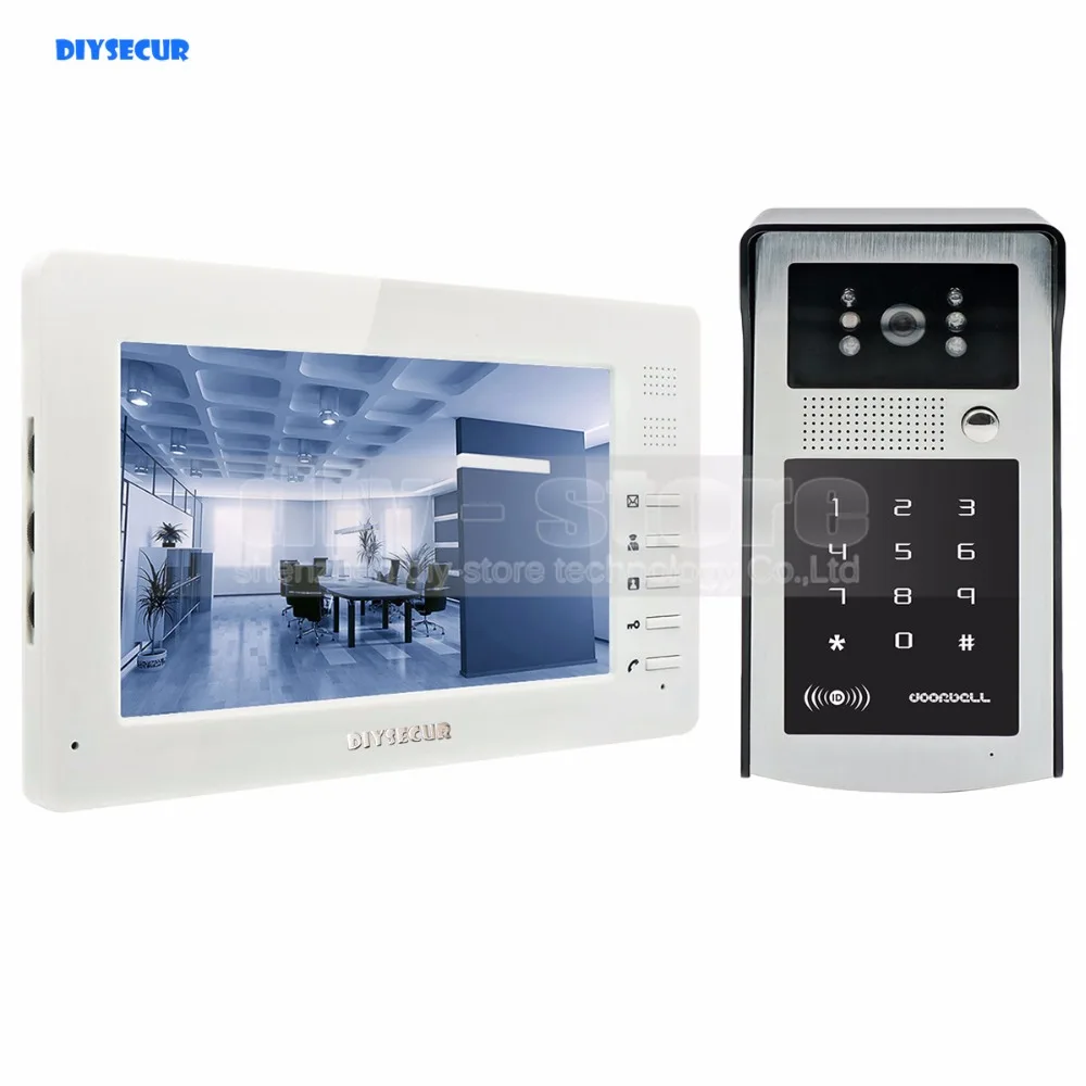 

DIYSECUR 1024 x 600 7 inch HD TFT Color LCD Monitor Video Door Phone Video Intercom Doorbell 300000 Pixels Night Vision Camera