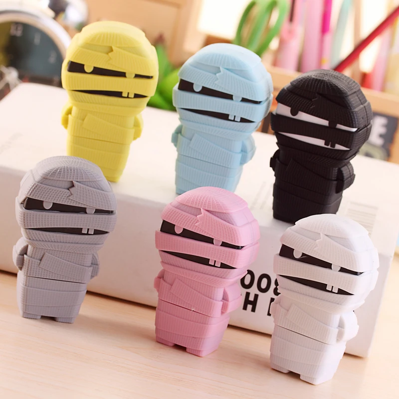 

1 PCS Creative Mummy Correction Tape Cute Kawaii Plastic Corrector Tape For Kids Gift School Supplies Artificial decoration 6M