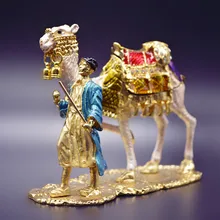 QIFU Статуэтка медный верблюд брелок коробка для сувенира