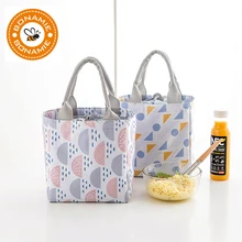 BONAMIE, Портативная сумка для обеда для женщин, сумка-холодильник на шнурке, термоизолированная коробка, Bento, сумка для молока, бутылка, изоляционная сумка