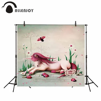 

Allenjoy photography backdrops Unicorn Ladybug Flowers Children Background newborn photography background baby photography