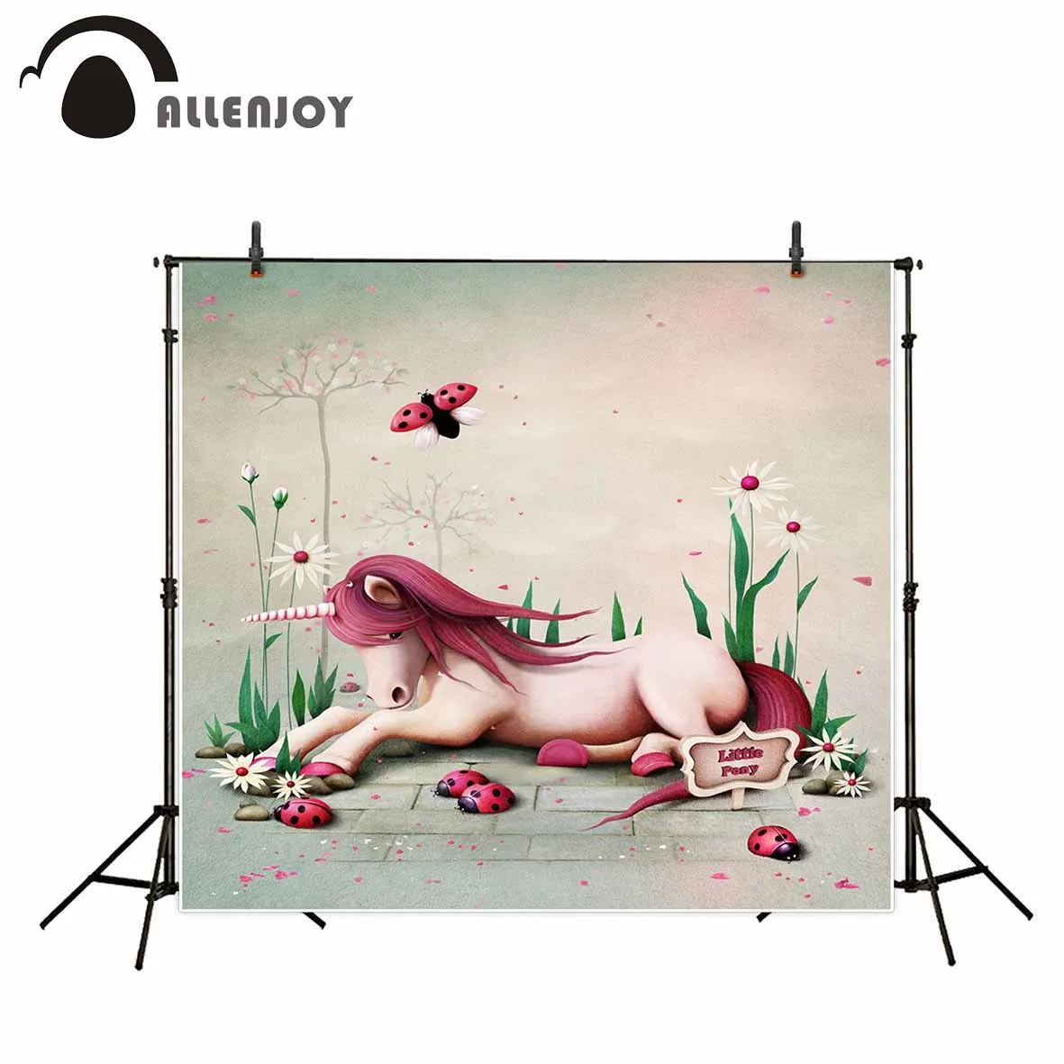 Allenjoy фоны для фотосъемки Единорог Божья коровка Цветы детский фон новорожденный