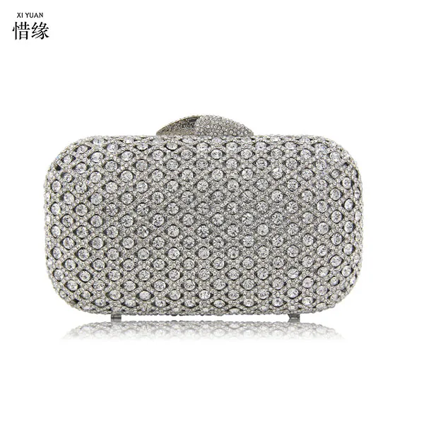 silver 2 XIYUAN бренд жемчужина вечернее клатчи Свадебная вечеринка вечерняя сумочка через плечо на цепочке сумка в подарок на день рождения для подруги золото - Цвет: silver 2
