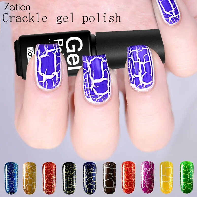 Zation Crack Nail Polish Lacquer Cracking Gel Varnish Foil Crackel Nail