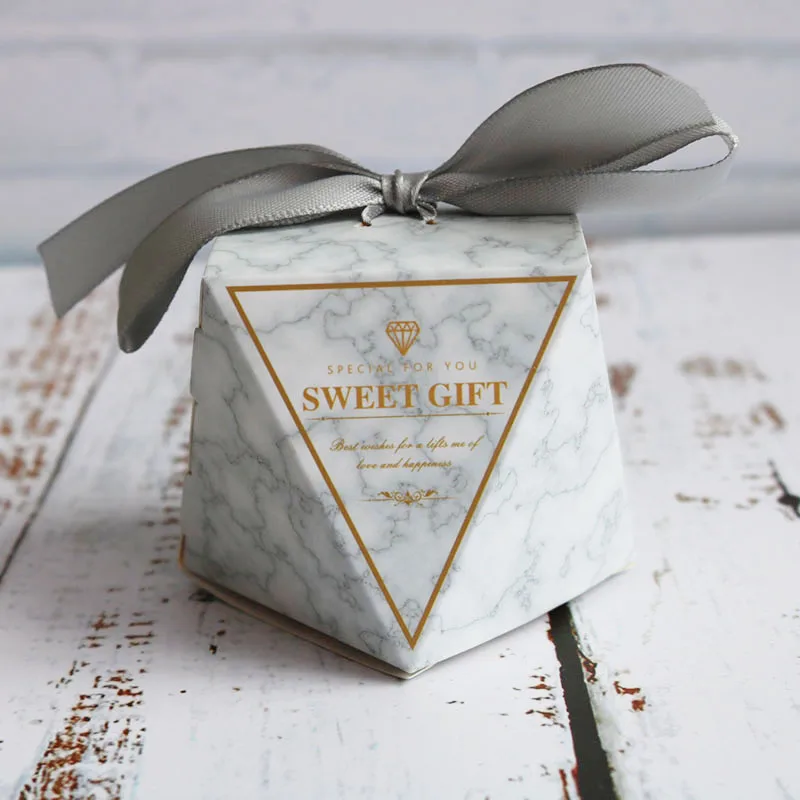 

20pcs/lot Marble design Candy Box Cardboard Wedding Candy bag eco-friendly Dragees Box For Cookie Party event & supplies