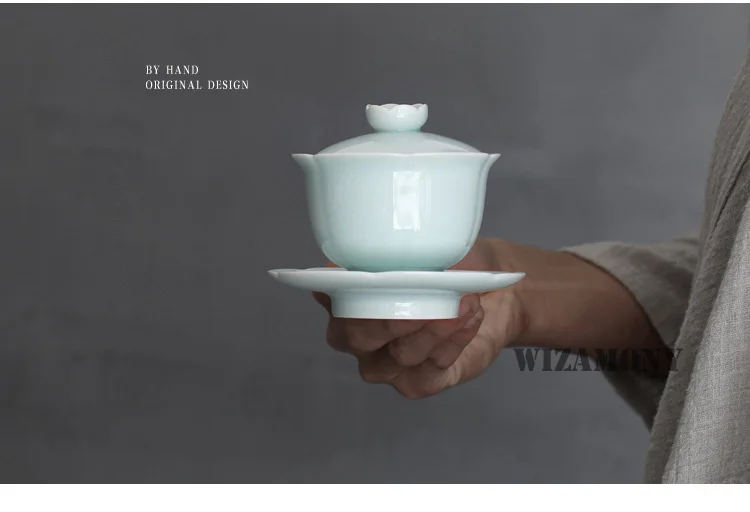 Лидер продаж, китайский фарфоровый чайный сервиз из визамония, чайный сервиз из селадона, чайный горшок высокого качества для пуэр, большой размер