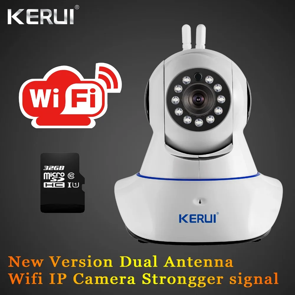  Latest Version KERUI IWifi IP ISO Android APP Remote Control HD IP Camera WiFi Vandal-proof For Home House Burglar Alarm System 