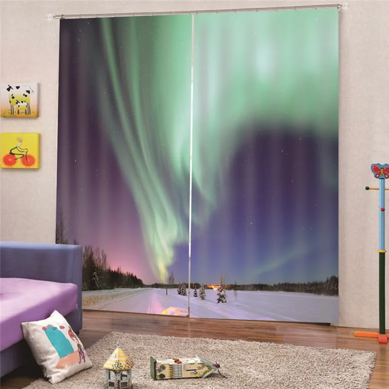 3D Digital Print Aurora Blackout Curtains for the Bedroom Solid Colors for Living Room Window Custom Made Home Decor Draps MA3