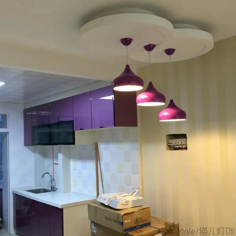 Pendant Lights Kitchen Island Lamps Modern Ceiling Lamp Purple Pendant Lights Kitchen Island Lamps Modern Ceiling Lamp Purple Vintage Bar Wrought Aluminum Metal Lighting Fixtures For 1 Pic In From