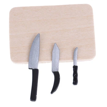 

Miniature Kitchen Breakfast Scene Bread Egg Flour Cake Knife Chopping Block Set 1:12 Dollhouse Kitchenware Accessories 5-7 Years