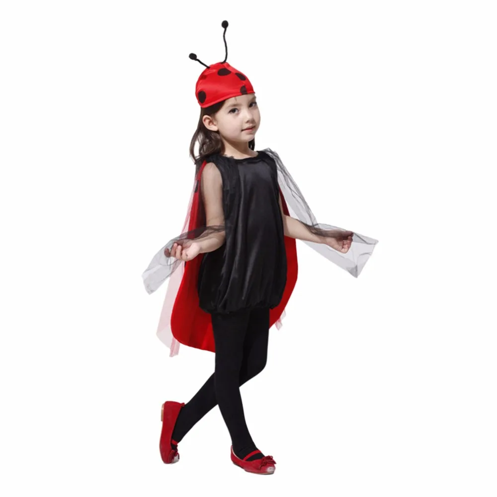 Halloween Costumes For 6 Year Girl - Baby Girls Cosplay Cute Ladybug Cape Dress O neck Knee Length Voile Halloween Costumes For 6 Year Girl - Baby Girls Cosplay Cute Ladybug Cape Dress O neck Knee Length Voile