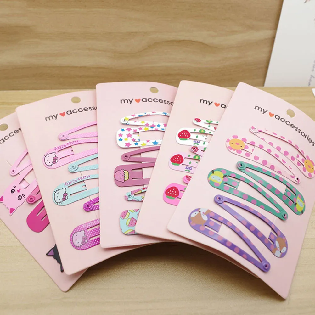

3 Pairs/set Cartoon Girls Hairpins Hair Clips Pins Printed Children Hair Clips Jewelry Set Girls Kids Baby Hair Accessories