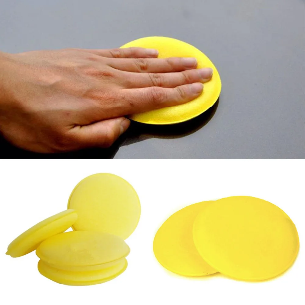 

12pcs Car Vehicle Wax Polish Foam Sponge Hand Soft Wax Yellow Sponge Pad/Buffer for Car Detailing Care Wash Clean BU-Bauty