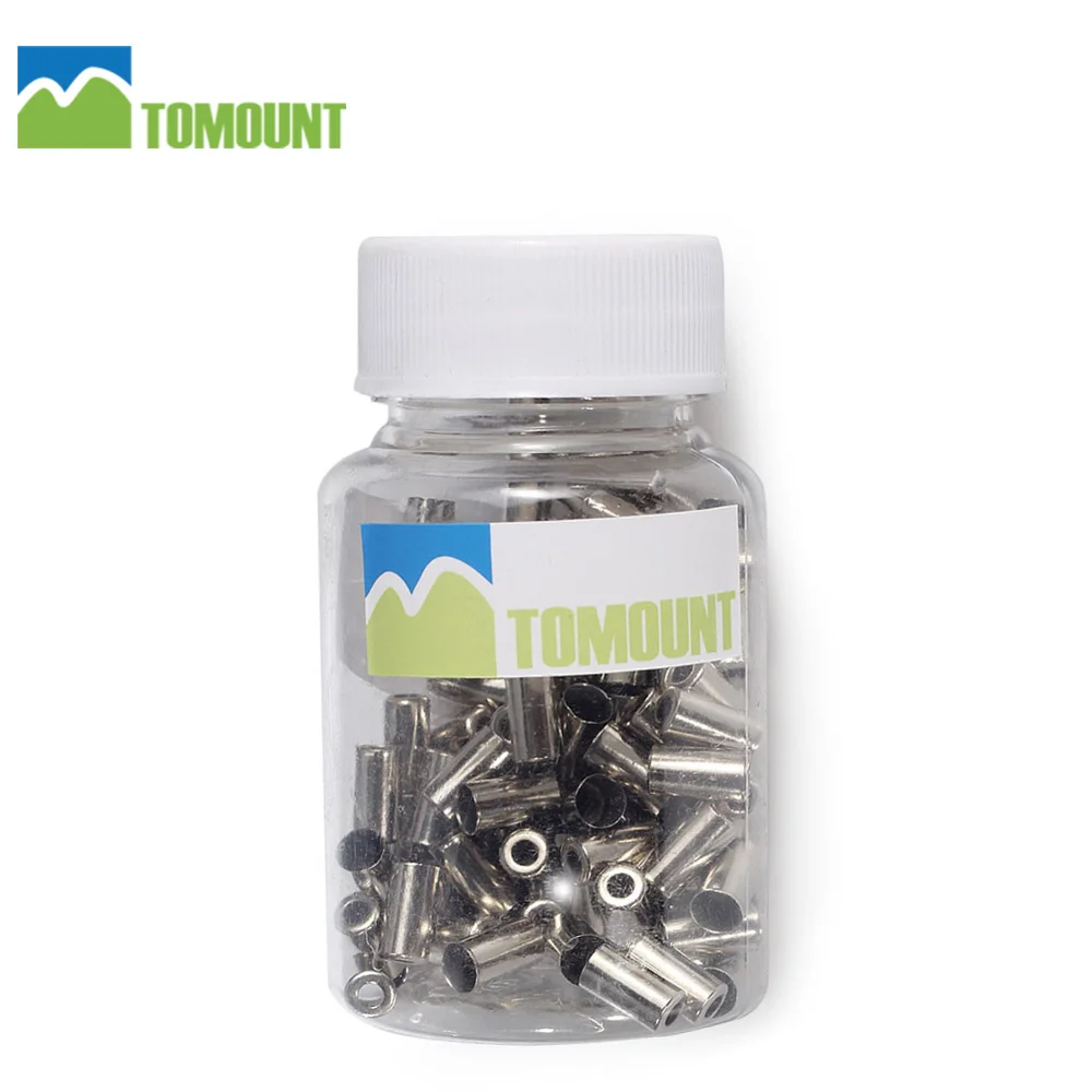 

TOMOUNT Bicycle Brake Cable Caps 100pcs Bike Metal Brake Cable Housing Ferrule End Caps 5mm Metal Silver Cycling Spare Parts