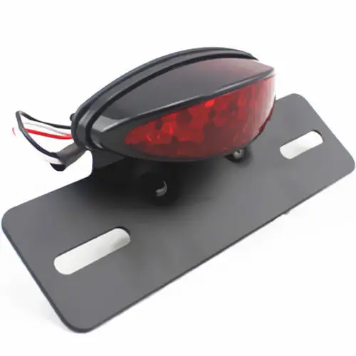 cheap Red Motorcycle LED Brake Tail Light Black License Plate Holder Mount Dirt bike Cruiser Chopper Cafe Racer