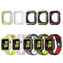 Спортивный мягкий силиконовый ремешок для часов для Apple Watch Band Series 1 2 3 38 мм 42 мм чехол для браслета Замена наручных полос