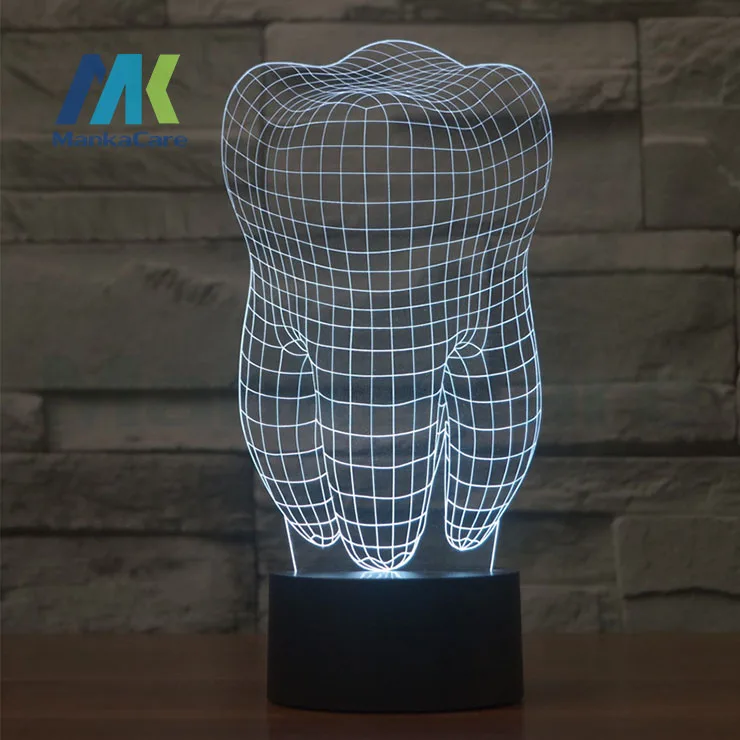 

Teeth Type 3D Led Lamp Dental Creative gift Colorful 3D Tooth Gradient Light Dental Clinic Artwork Artware Night Dental Shows