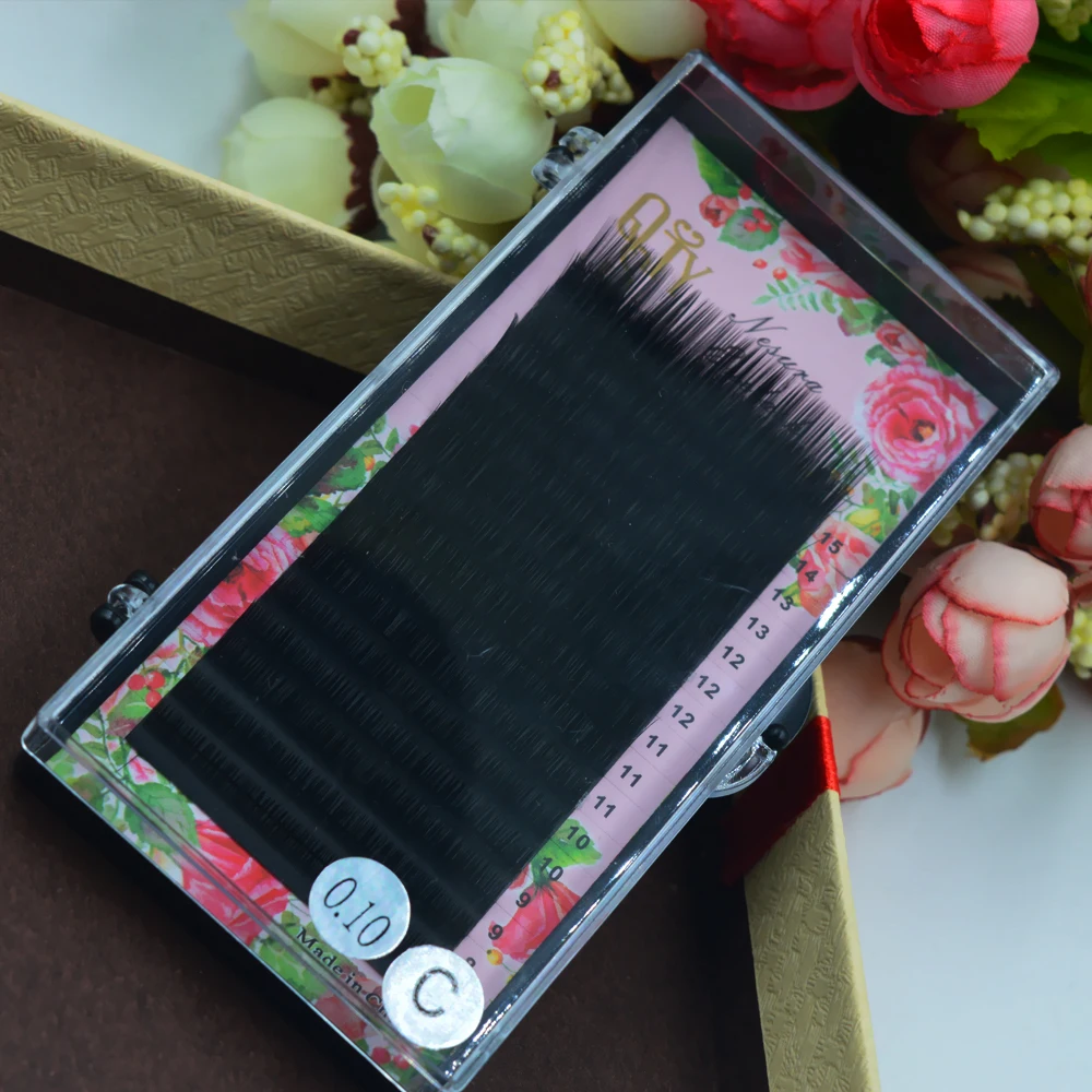 

New 16rows/case,Fake Lashes 7~15mm mix in one tray high quality synthetic natural mink individual Grafting eyelash extension