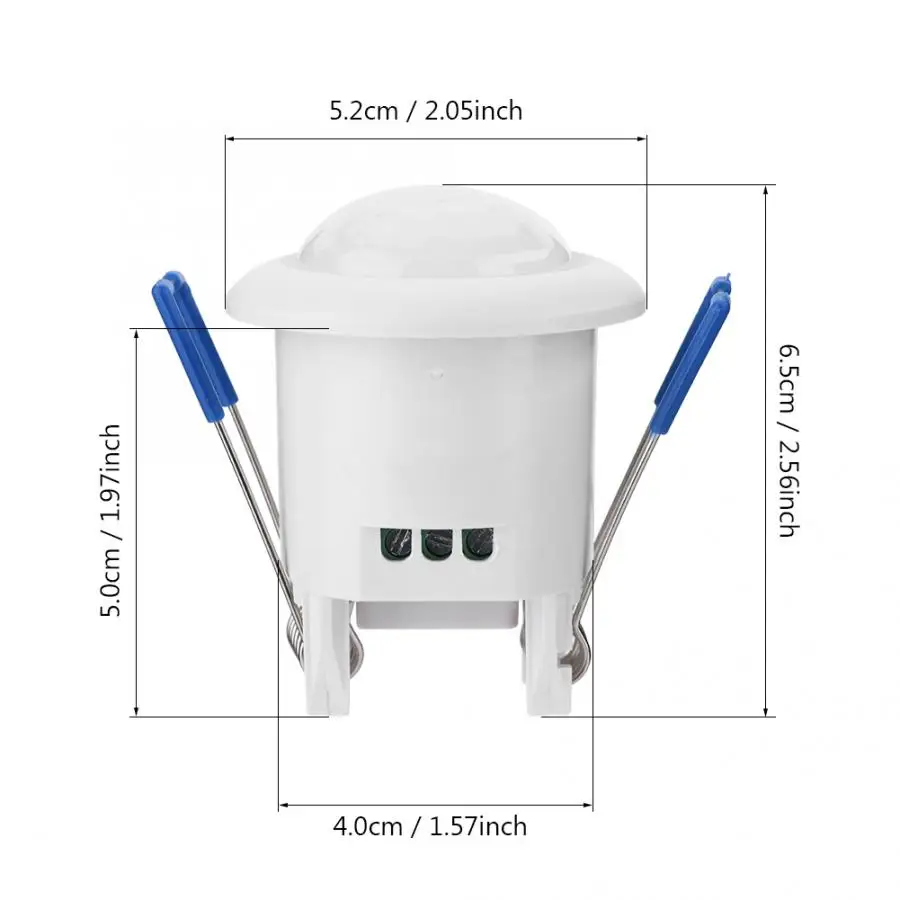 Мини-инфракрасный датчик движения, Потолочный Переключатель, 360 градусов, PIR обнаружение, утопленный датчик движения, детектор, светильник, переключатель