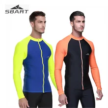 Sbart Мужская лайкра одежда заплыва рубашка молния спереди с длинным рукавом водолазный костюм легкий тонкий дышащий солнцезащитный крем