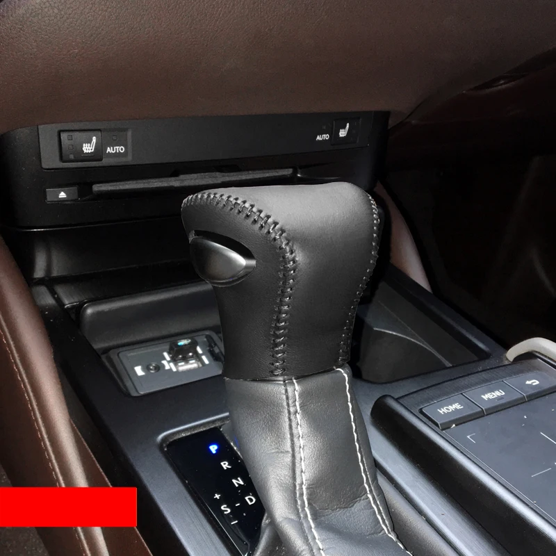 Lsrtw2017 Хомут кожаный автомобильный рычаг переключения передач подходит для Lexus es200 es260 es300h - Название цвета: black