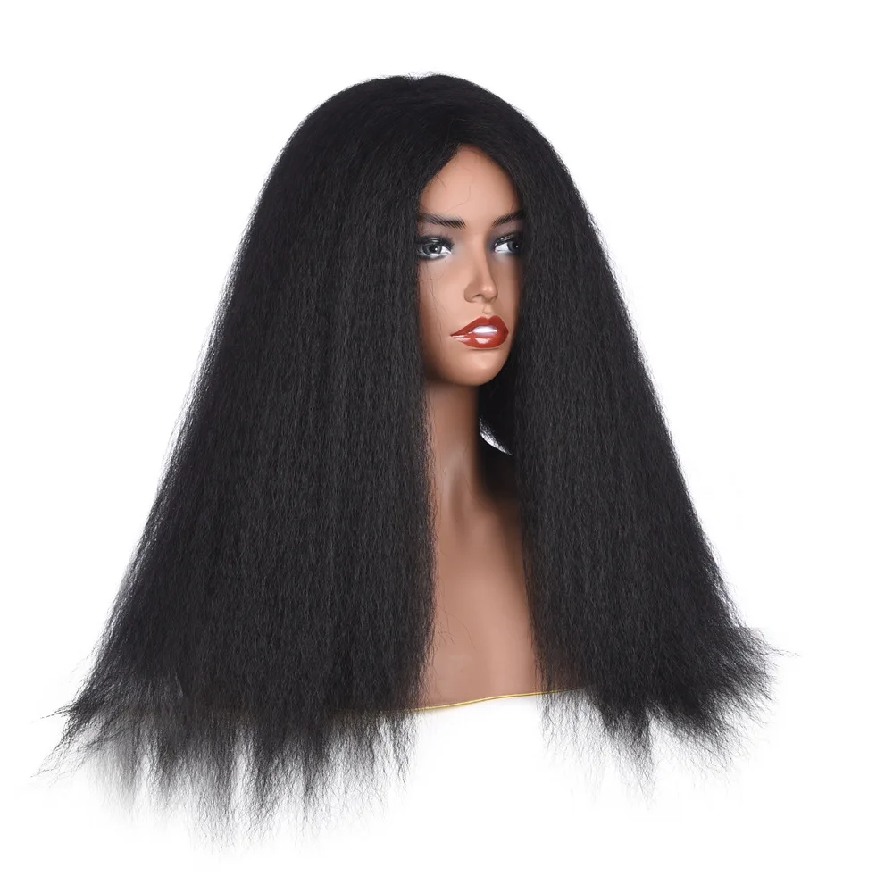 Jeedou Yaki Staight синтетический парик длинный стиль 2" 60 см волосы черный синий красный цвет настоящие натуральные африканские волосы Стиль s Девушки парики