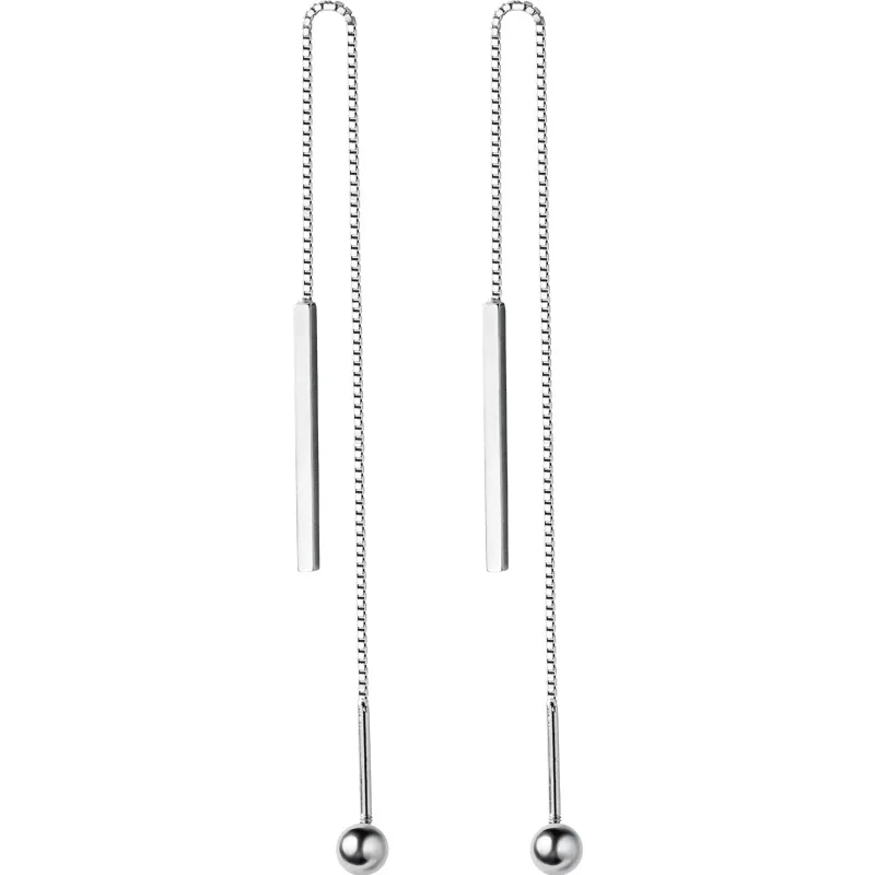 

Elegant Beads Long 925 Sterling Silver Dangling Earrings