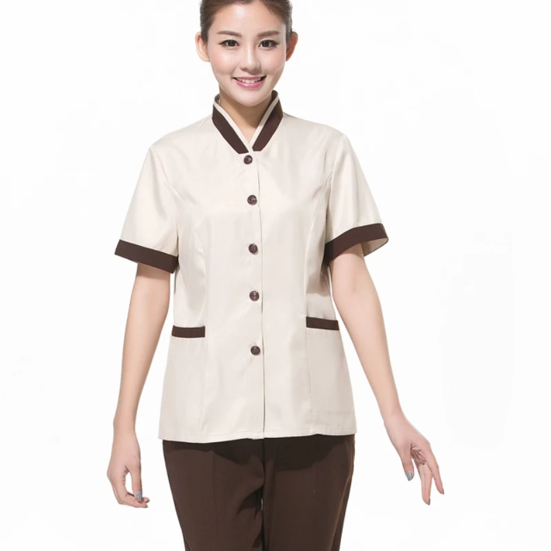 

(10 set-Shirt&Pant)The housekeeper clothes staff The nanny work wear PA suits cleaner uniforms women shirt waiter clothes