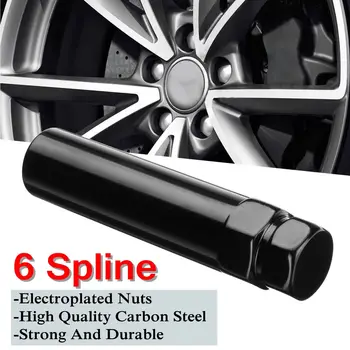 

6/7 Spline Drive Tuner Wheel Lug Nut Repair Tool 19mm 21mm Key Lock Steel Black Replacement 3/4" 13/16"
