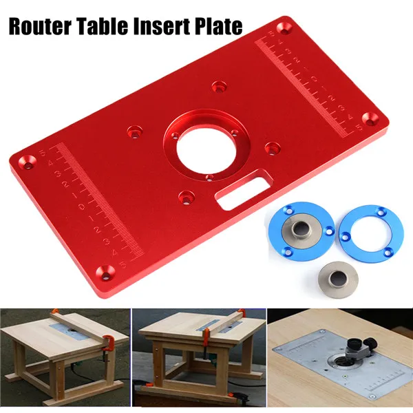 Multifunctional Red Aluminium Alloy Router Table Insert Plate For Woodworking Engraving Machine