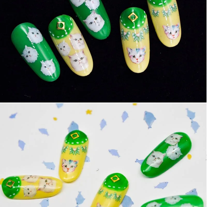 

Hot sale 5 Sheet Animals Cats 3D Charm Nail Art Manicure Stickers Tips Decals DIY Nails Decoration