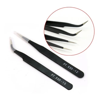 

Eyelash Extensions 1-set of Silver Straight & Curved Tweezers