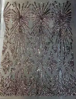 

Wholesale french net lace fabric with sequins for white bridal dress african embroidered lace fabrics